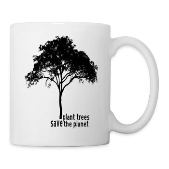Plant trees save the planet - Mug - white - Right