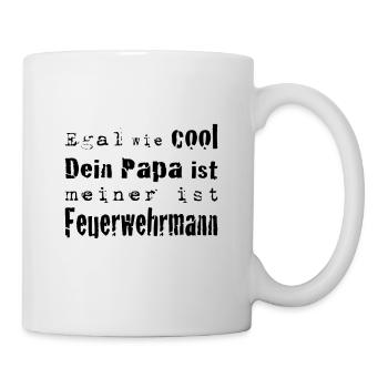 Papa cool feuerwehrmann - Tasse - Weiß - Rechts