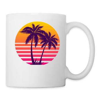 Dépasser les palmiers rétro de soleil - Mug blanc - blanc - Droite