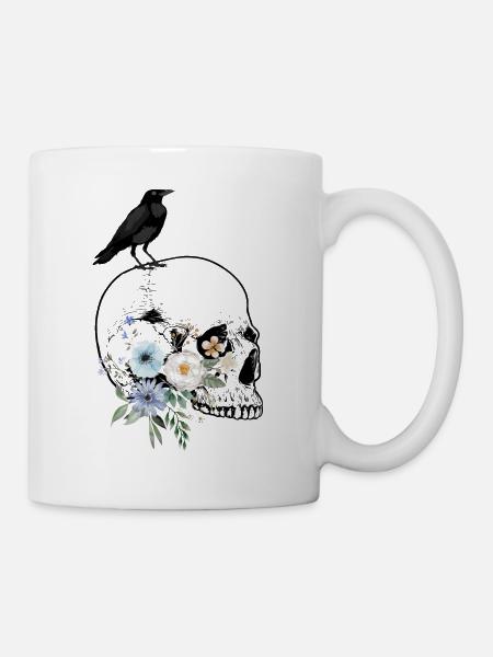Krähenschädel - Tasse - Weiß