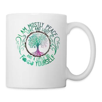 Surtout l'amour de la paix et la lumière et un peu de baise - Mug blanc - blanc - Droite