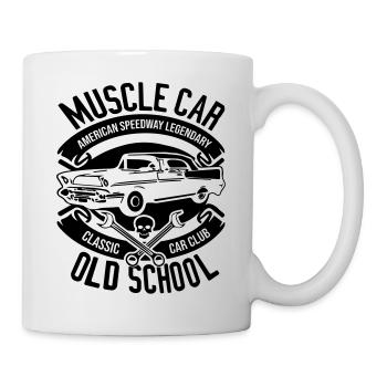 Muscle Car OLd School - Mug blanc - blanc - Droite