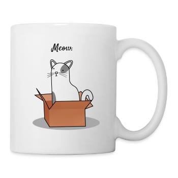 Cute cat sitting in its favorite carton. - Mug - white - Right