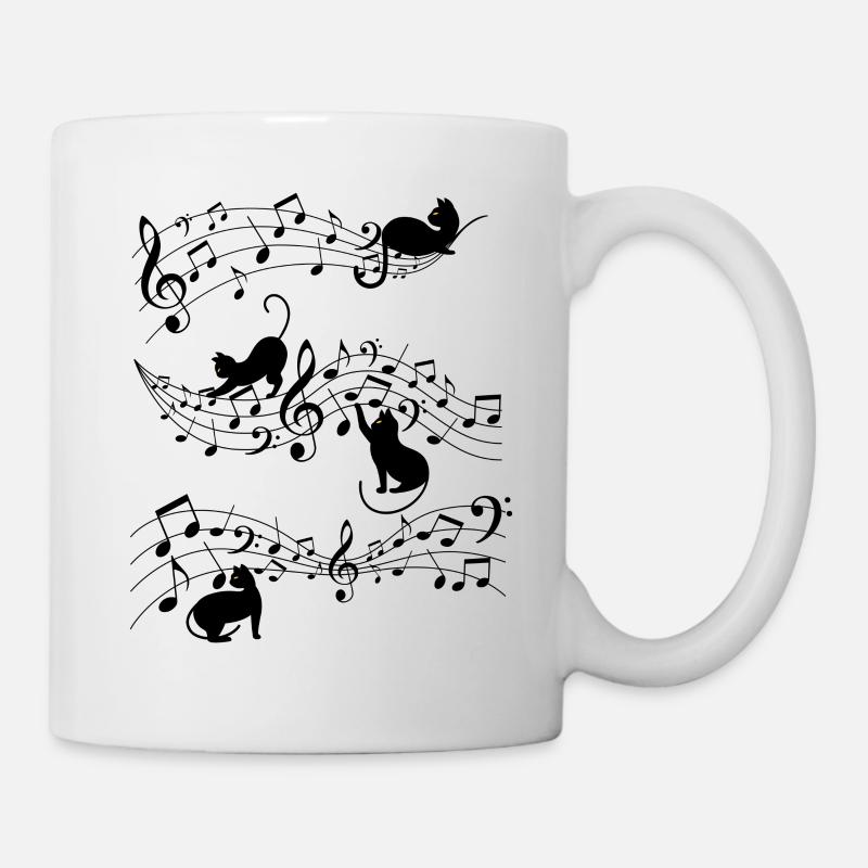 Music Note And Cat - Mug - white
