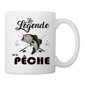 la légende de la pêche t-shirt pêcheur cadeau - Mug blanc - blanc - Droite