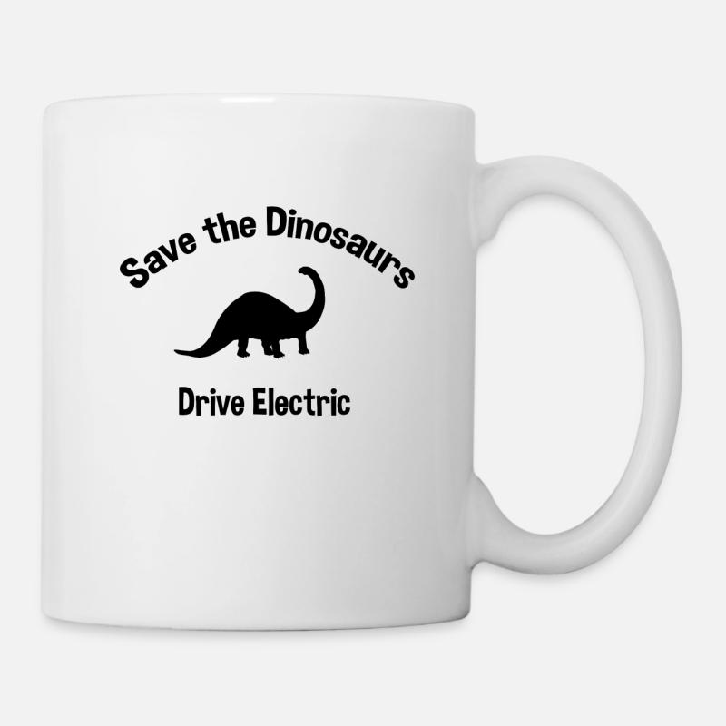 Save the Dinosaurs - Drive Electric - Mug blanc - blanc