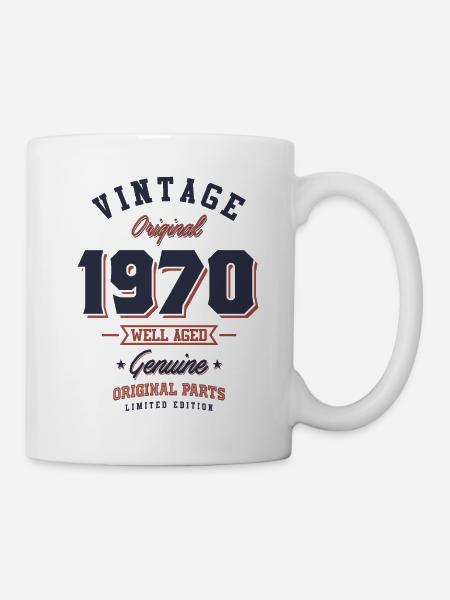 Vintage 1970 Born in 1970 Retro Birthday Gift - Mug - white