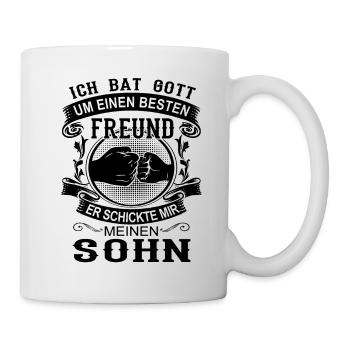 Ich bat Gott um einen besten Freund Vater & Sohn - Tasse - Weiß - Rechts