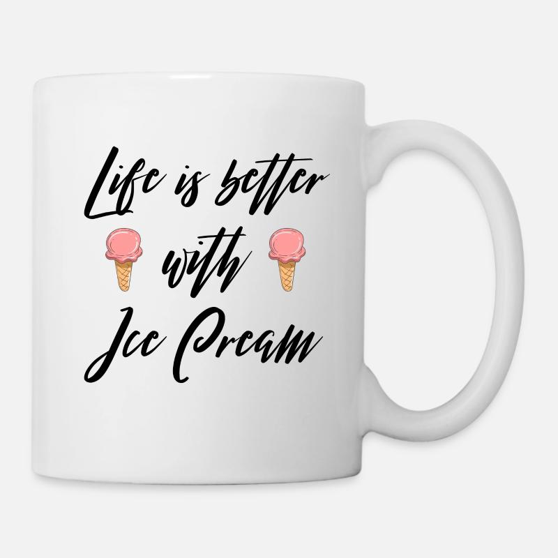 La vie est meilleure avec la crème glacée V2 - Mug blanc - blanc
