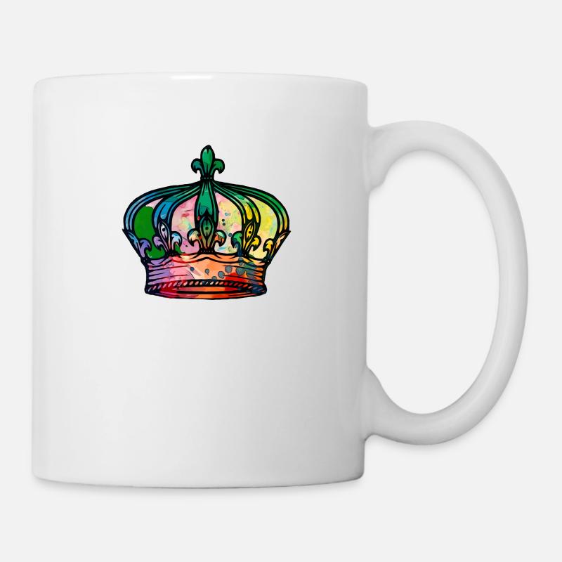 Krone in bunt - Tasse - Weiß