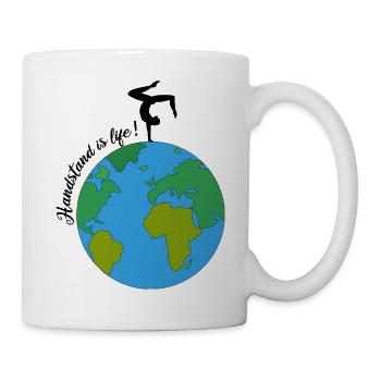 Handstand_Welt_Fitness_Team_Geschenk_Sport_Turnen - Mug blanc - blanc - Droite