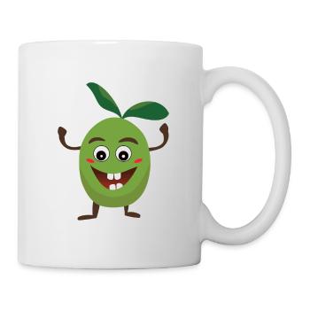 Olive vegan with a crazy and delicious expression - Mug - white - Right