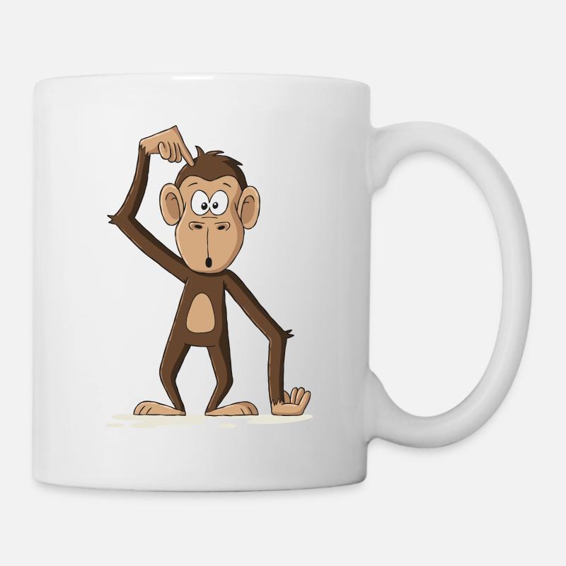 Funny cartoon monkey - Mug - white