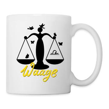 Sternzeichen Waage, Star Sign, Tierkreiszeichen - Tasse - Weiß - Rechts