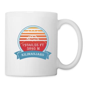 Kilimanjaro mountain nature mountaineer Tanzania retro - Mug - white - Right