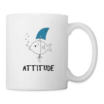 Fish shark positive attitude fin goldfish - Mug - white - Right