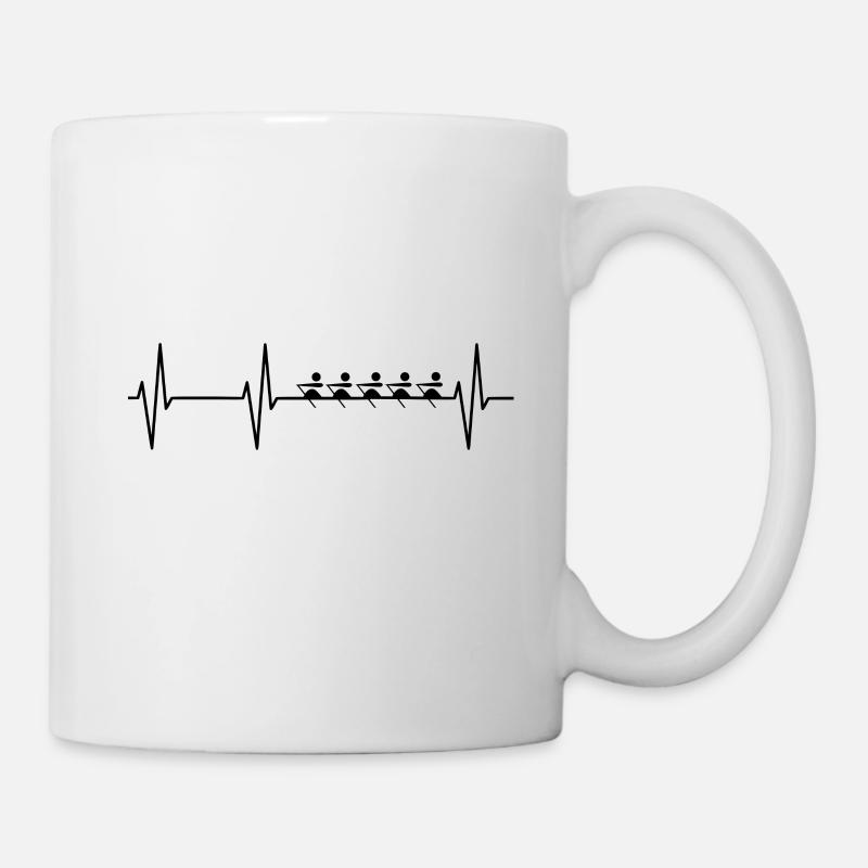 Rudern, Herzschlag, Rudermanschaft - Tasse - Weiß