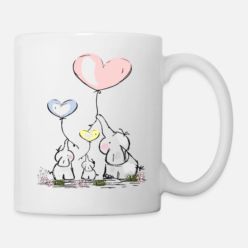 Elefanten-Familie - Tasse - Weiß