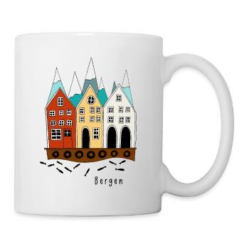 Bergen I souvenir from Norway - Mug - white - Right