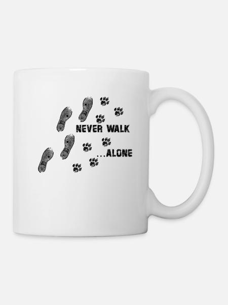 Never Walk Alone Chat Patte Empreinte Meowmy - Mug blanc - blanc