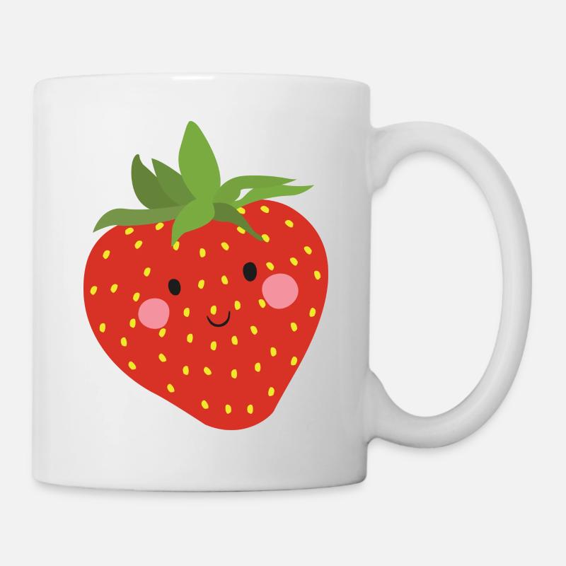Erdbeere - Tasse - Weiß