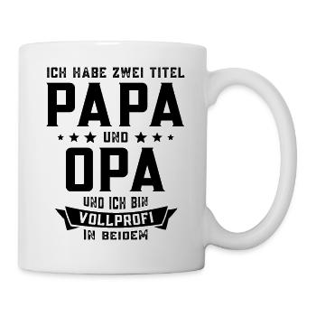 ZWEI TITEL PAPA OPA BESTER VATI - Tasse - Weiß - Rechts