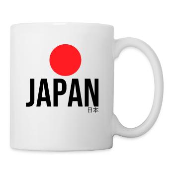 Japan flag and black text red kanji design - Mug - white - Right