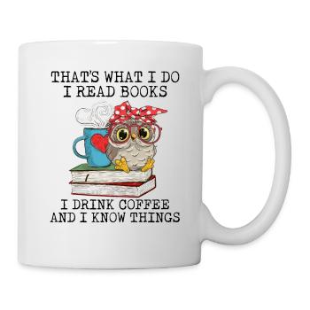 C'est ce que je fais Je lis des livres Je bois du café - Mug blanc - blanc - Droite