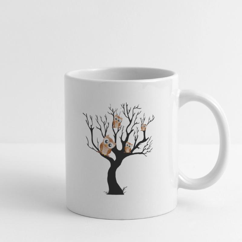 Eule Nachteule auf Baum Tasse