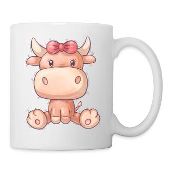Kleine Kuhkarikatur - Tasse - Weiß - Rechts