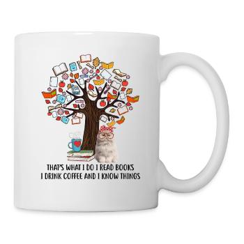 C'est ce que je fais Je lis des livres Je bois du café - Mug blanc - blanc - Droite