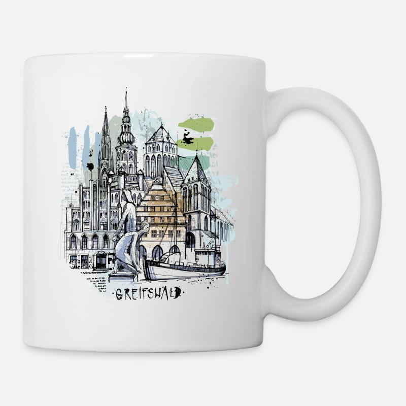 Greifswald Illustration - Tasse - Weiß