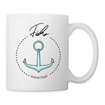 Föhr meine Insel cooler Spruch mit Anker Meer - Tasse - Weiß - Rechts