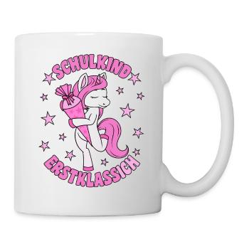 Schulkind 2026 Erstklassich Einschulung Einhorn - Tasse - Weiß - Rechts