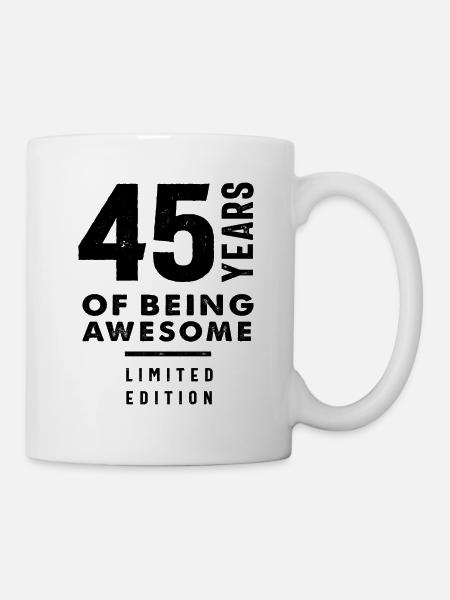 Cadeau de 45 ans | Idées cadeaux 45e anniversaire - Mug blanc - blanc