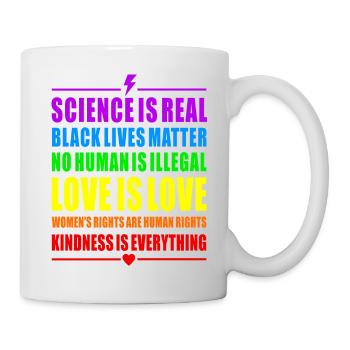 PRIDE RAINBOW LOVE SCIENCE BLACK WOMANS RIGHTS HUM - Mug blanc - blanc - Droite
