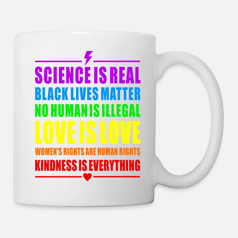 PRIDE RAINBOW LOVE SCIENCE BLACK WOMANS RIGHTS HUM - Mug - white