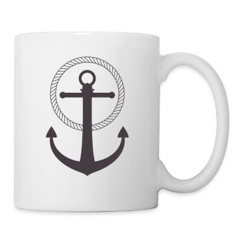 Symbole d'ancre de capitaine de marine - Mug blanc - blanc - Droite