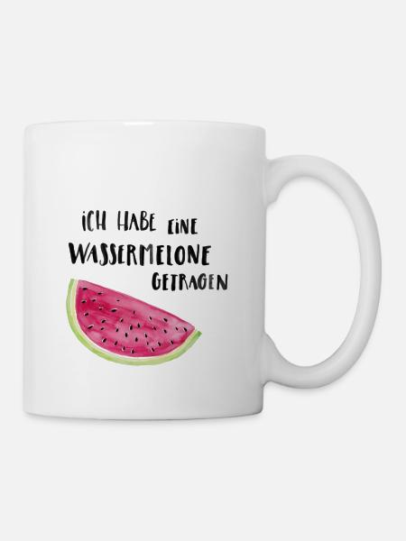 Ich habe eine Wassermelone getragen Dunkel - Tasse - Weiß