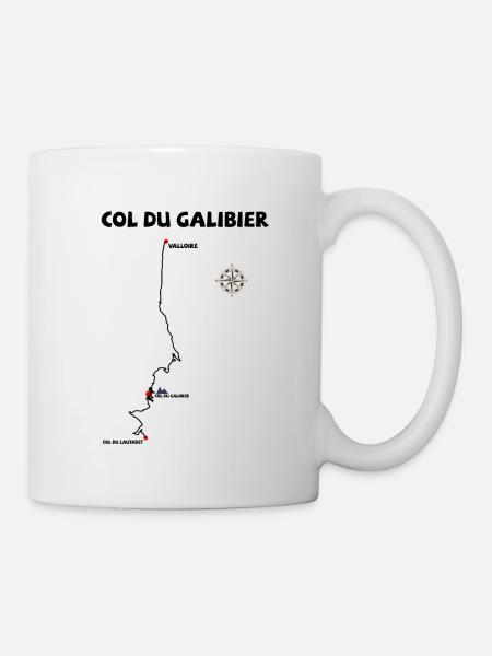 Col du Galibier 2642 m serpentine in France - Mug - white
