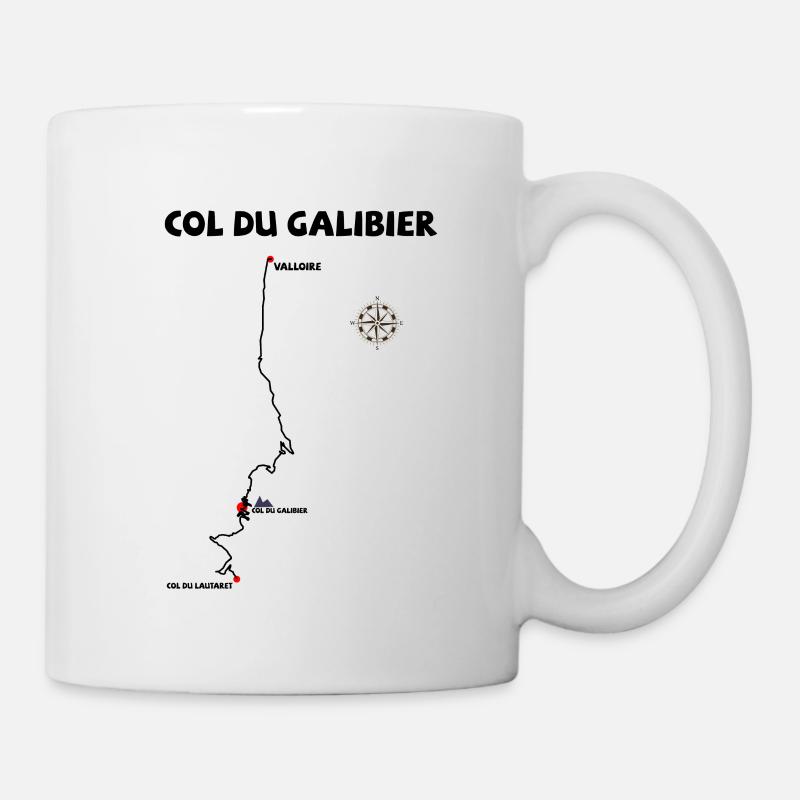 Col du Galibier 2642 m serpentine in France - Mug - white