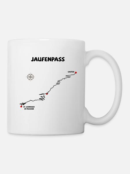 Jaufenpass Passo di Monte Giovo -Jaufenpass Serpen - Tasse - Weiß