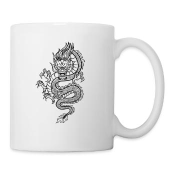 Japanischer Drache Handgezeichnet für Japan - Tasse - Weiß - Rechts