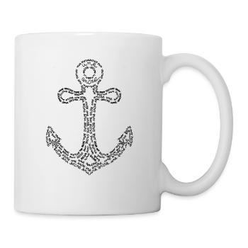 Black marine anchor - Mug - white - Right