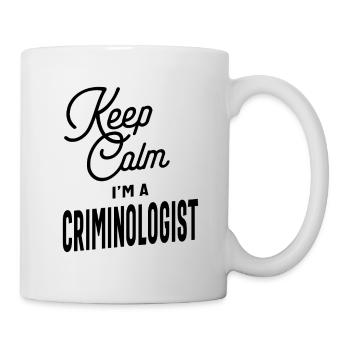 Gardez le cadeau de titre de poste de criminologue calme - Mug blanc - blanc - Droite
