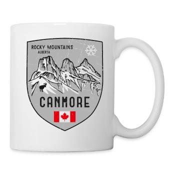 Canmore Three Sisters Kanada Wappen - Tasse - Weiß - Rechts