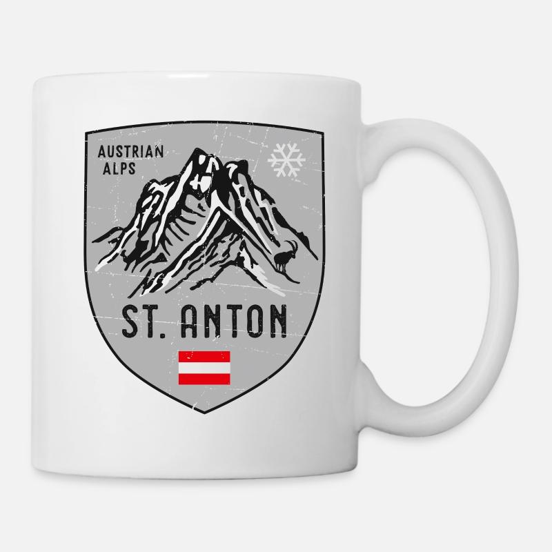 St. Anton Patteriol Autriche Armoiries - Mug blanc - blanc
