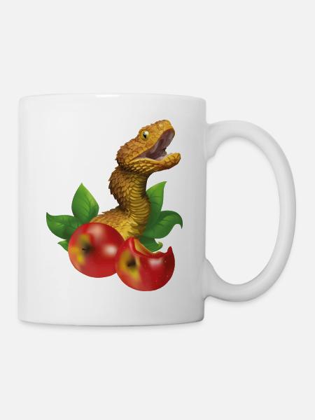 Schlange und Äpfel - Tasse - Weiß