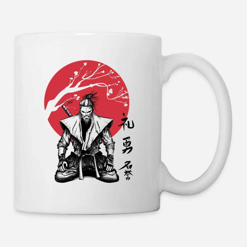 Samurai Bushido Ronin Ninja Respect Honor Courage - Mug blanc - blanc