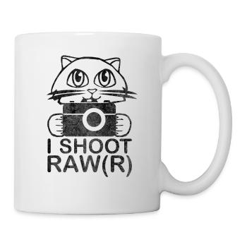 Je tire un photographe de chat Raw R prenant des photos sur l'appareil photo - Mug blanc - blanc - Droite